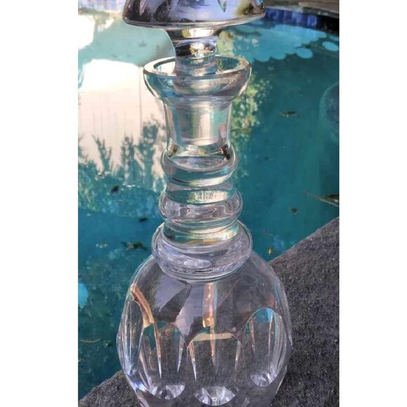 Hand Cut 24% Pbo Lead Crystal Decanter with Mushroom Stopper from West Germany - Picture 6 of 12